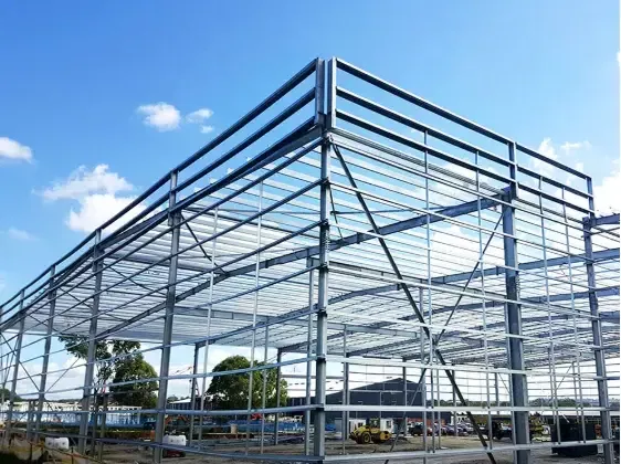 Ndërtesa praktike dhe e bukur e çelikut metalik prefab për depo
